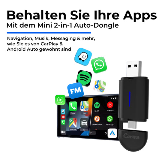 CarMe Mini 2-in-1 Car Dongle Black, Supported Apps